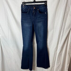 Elegant Dark Blue Flare Jeans for Women
